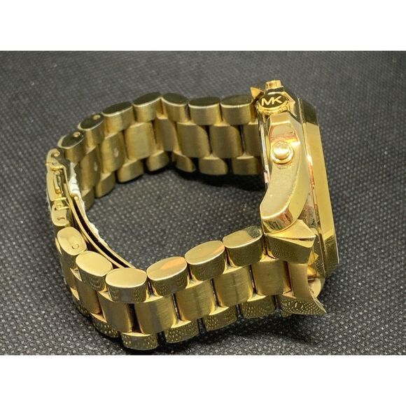 Michael Kors MK5605 Unisex Watch Chronograph Champagne Dial Stainless Steel O650 - Picture 8 of 8